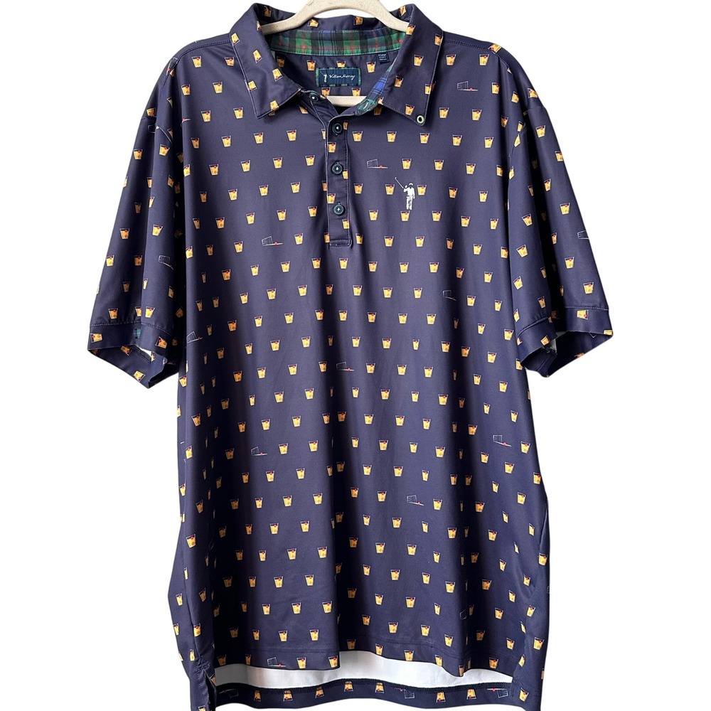 William Murray Golf Polo Drink Print Short Sleeve Collared‎ Shirt XL - Picture 3 of 8
